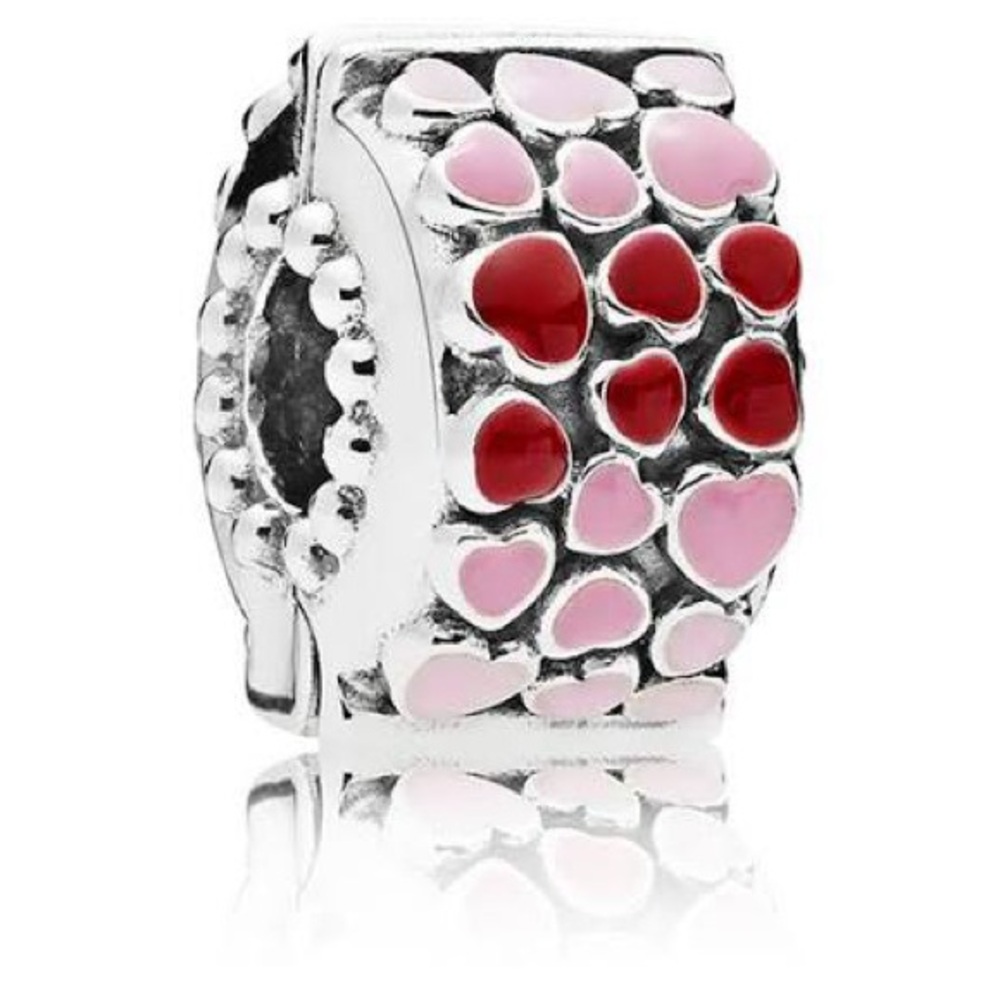 Burst of Love Clip Sterling Silver Burst of Love Clip with Red and Pink Enamel